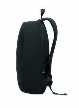 Logo trade promotional merchandise photo of: A 15-inch laptop backpack made of recycled pre-consumer cotton and recycled polyester with customizable printing.