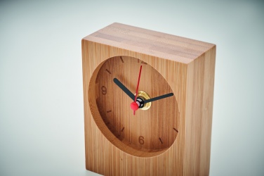 Logo trade promotional giveaways image of: Bamboo table clock