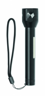 Logo trade corporate gifts image of: 3-in-1 aluminum flashlight with an emergency hammer and seatbelt cutter, customizable with printing