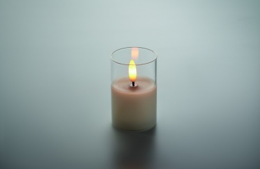 Logo trade advertising products image of: LED wax candle in glass holder