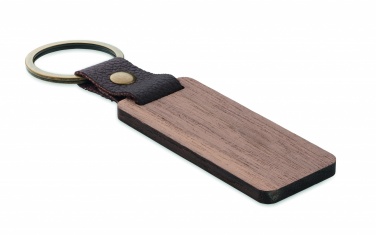 Logo trade promotional product photo of: Key ring in walnut and PU Kokkola