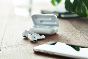 Logo trade promotional gifts image of: TWS earbuds with charging base