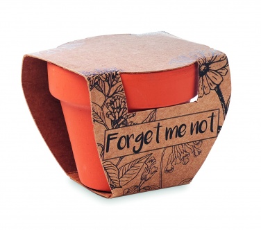 Logo trade business gifts image of: Terracotta pot 'forget me not'