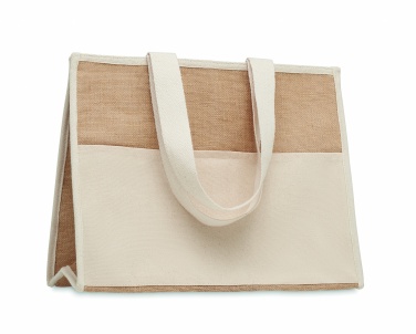 Logo trade business gift photo of: Jute and canvas cooler bag