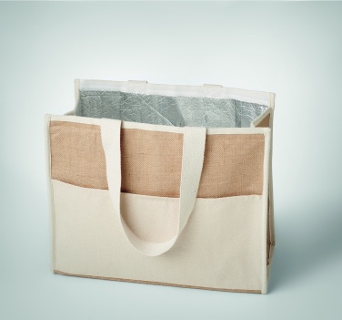 Logotrade advertising product image of: Jute and canvas cooler bag