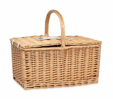 Logo trade promotional merchandise picture of: Wicker picnic basket 4 people
