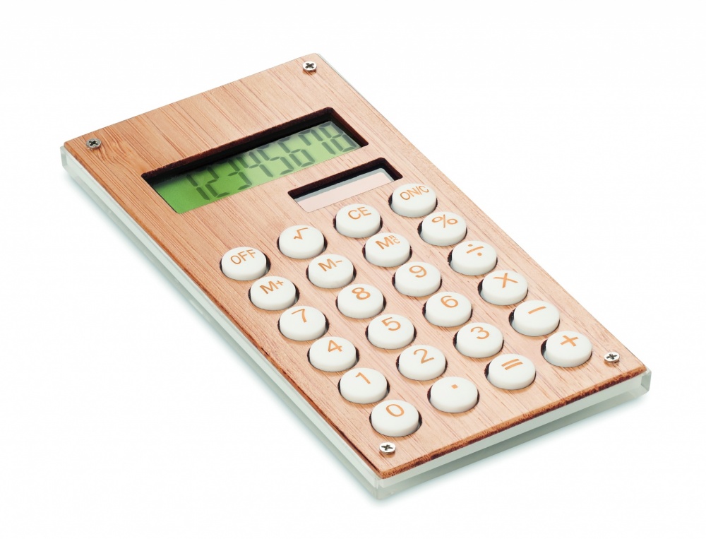 Logo trade business gifts image of: 8 digit bamboo calculator