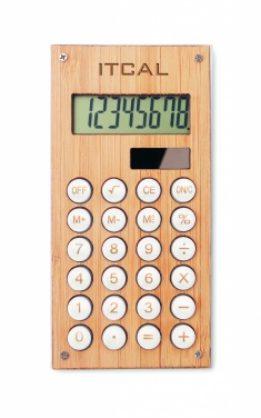 Logo trade promotional gifts picture of: 8 digit bamboo calculator