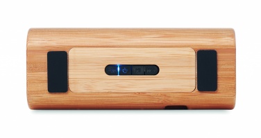 Logo trade promotional merchandise picture of: Wireless bamboo speaker 2x5W