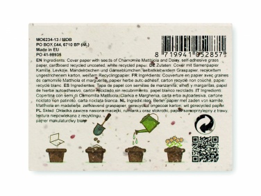 Logo trade promotional giveaways image of: Grass/seed paper memo pad