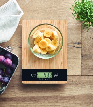 Logo trade advertising products image of: Bamboo digital kitchen scales