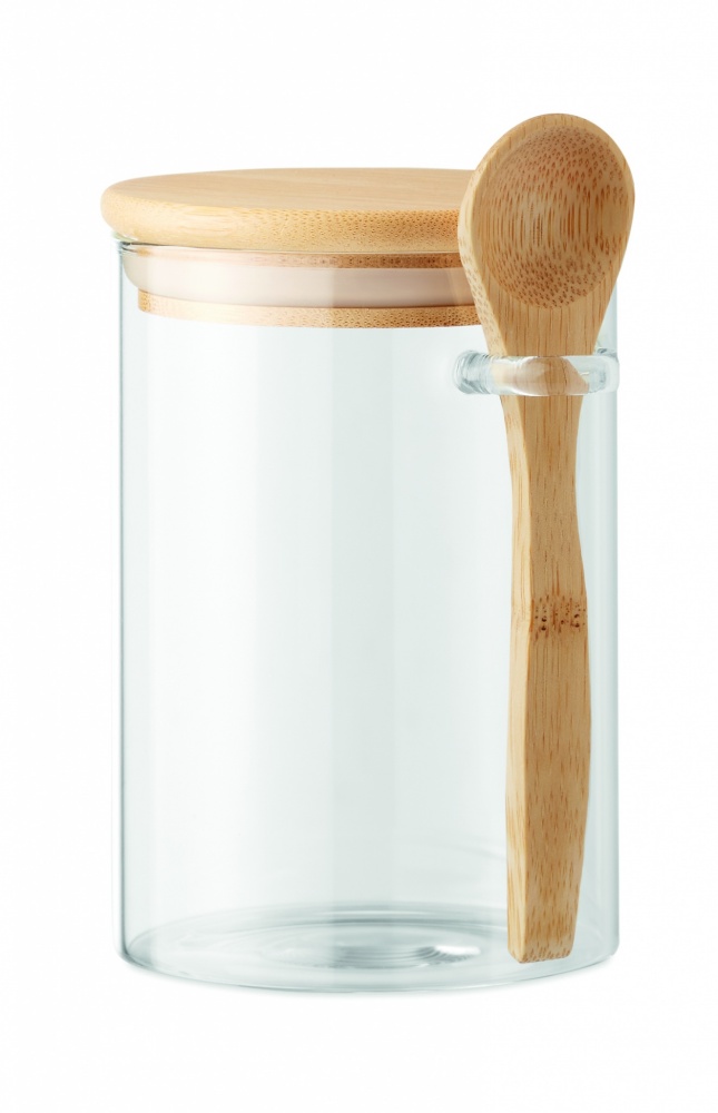 Logotrade promotional giveaways photo of: Glass jar with spoon 600 ml