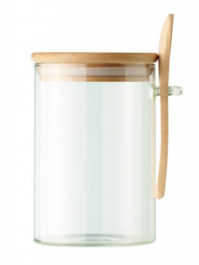 Logotrade corporate gift picture of: Glass jar with spoon 600 ml