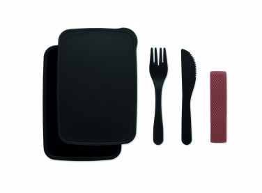 Logo trade promotional giveaways image of: Lunch box with cutlery