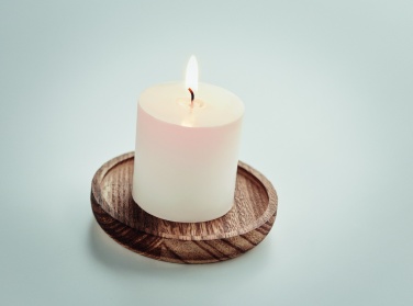 Logotrade promotional product picture of: Candle on round wooden base