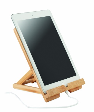 Logo trade promotional merchandise photo of: Bamboo tablet stand TUANUI