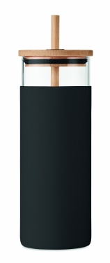 Logo trade promotional merchandise photo of: Glass tumbler 450ml bamboo lid