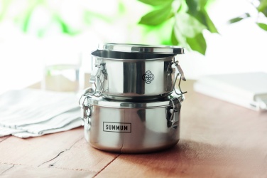 Logo trade advertising product photo of: Set of 2 stainless steel boxes