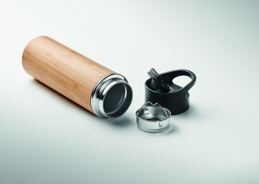Logo trade promotional merchandise picture of: Double wall bamboo flask 450ml