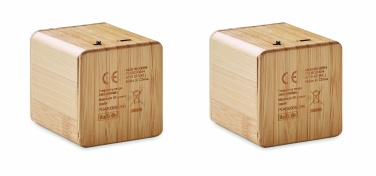 Logotrade promotional product picture of: Set of Bamboo wireless speaker