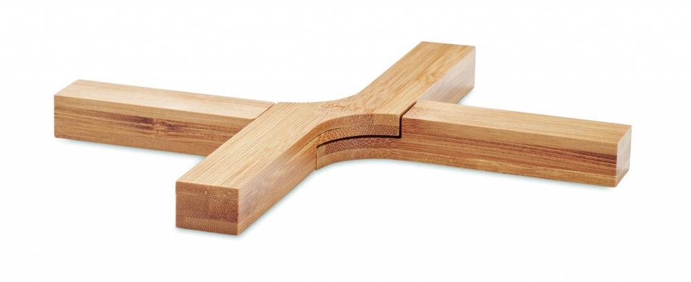 Logo trade advertising products picture of: Bamboo foldable pot stand