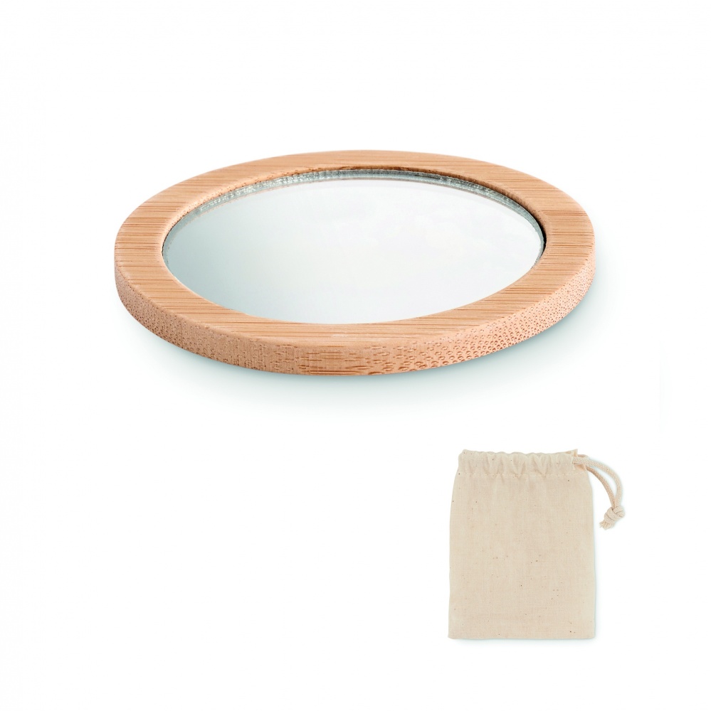 Logo trade promotional product photo of: Bamboo make-up mirror