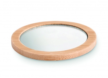Logo trade promotional merchandise image of: Bamboo make-up mirror