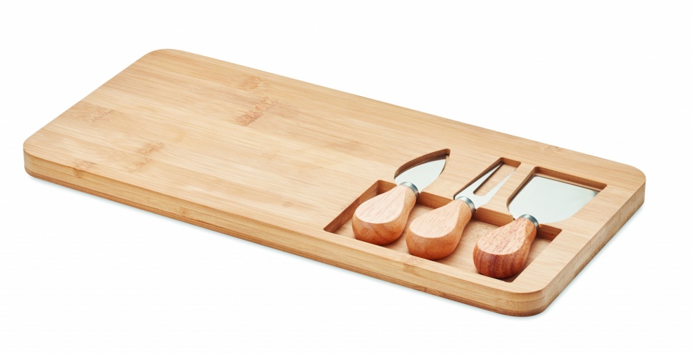 Logotrade promotional giveaways photo of: Bamboo Cheese board set Leipzig