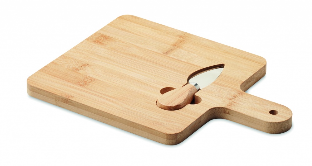 Logo trade advertising products picture of: Cheese board set in bamboo Bremen
