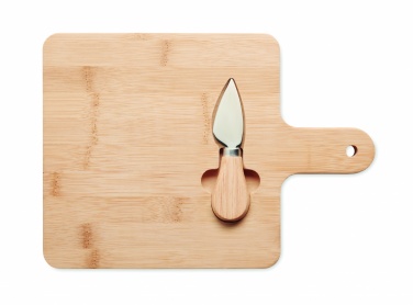 Logo trade promotional gift photo of: Cheese board set in bamboo Bremen