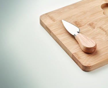 Logo trade promotional merchandise picture of: Cheese board set in bamboo Bremen