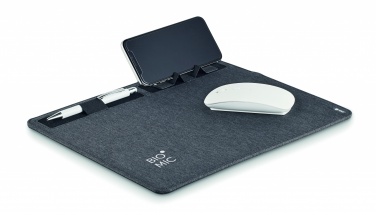 Logo trade promotional gifts image of: RPET mouse mat charger 15W