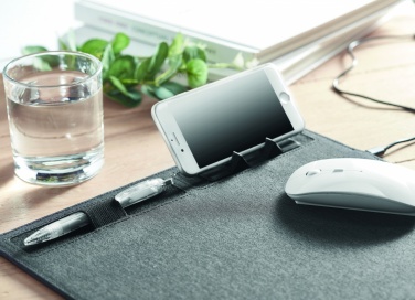 Logo trade promotional gift photo of: RPET mouse mat charger 15W