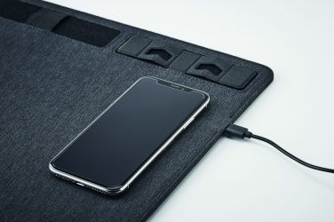 Logo trade promotional giveaway photo of: RPET mouse mat charger 15W