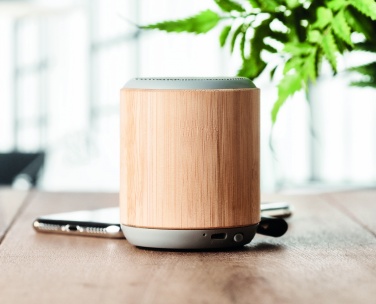 Logo trade business gift photo of: 5.3 wireless bamboo speaker