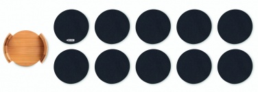 Logo trade promotional product photo of: RPET coasters in bamboo holder