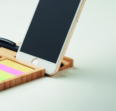 Logo trade business gifts image of: Bamboo desk phone stand