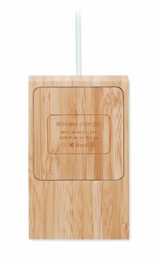 Logo trade corporate gifts picture of: Bamboo wireless charger  10W ODOS