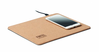 Logo trade promotional item photo of: Cork mouse mat charger 15W
