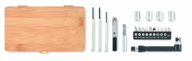 Logo trade promotional items picture of: 21 pcs tool set in bamboo case