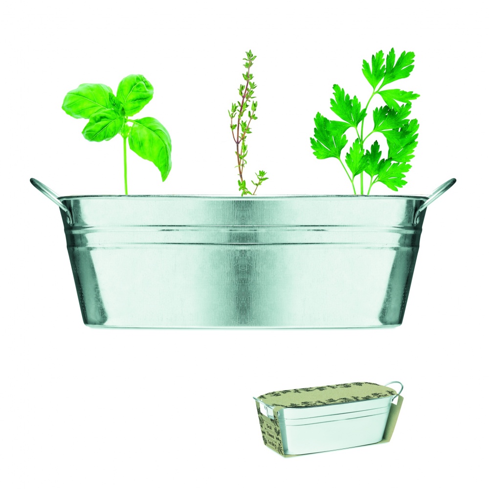 Logotrade promotional merchandise photo of: Zinc tub with 3 herbs seeds