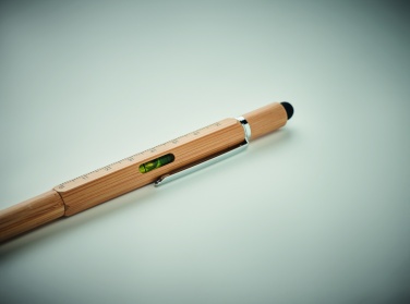 Logo trade advertising products image of: Spirit level pen in bamboo