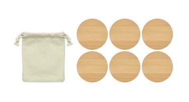 Logo trade promotional item photo of: Set of 6 bamboo coasters