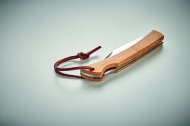 Logo trade business gifts image of: Foldable knife in bamboo
