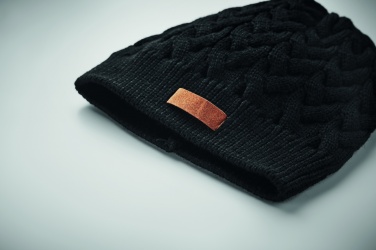 Logo trade promotional product photo of: Cable knit beanie in RPET