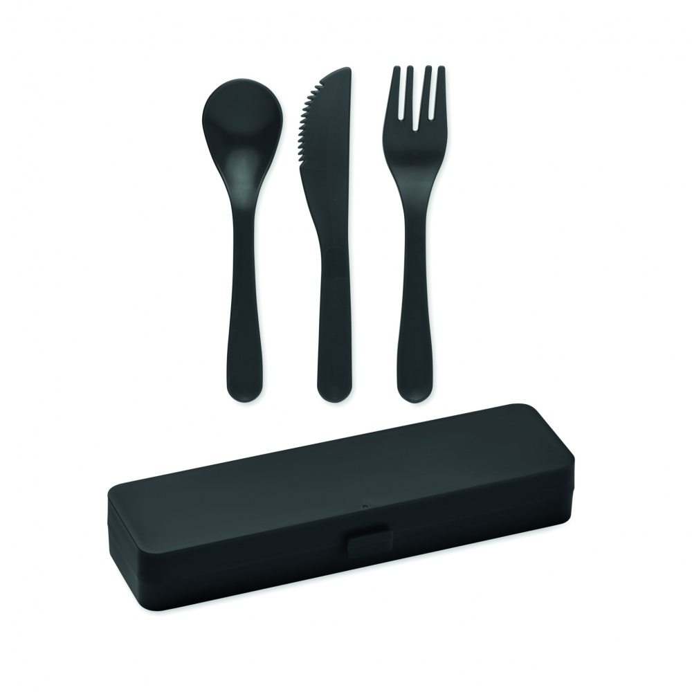 Logo trade advertising products picture of: Cutlery set recycled PP