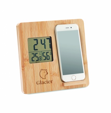 Logo trade promotional products image of: Bamboo weather station 10W