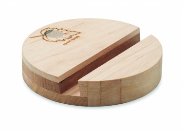 Logo trade business gifts image of: Birch Wood phone stand