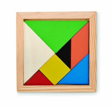 Logo trade promotional gift photo of: Tangram puzzle in wood