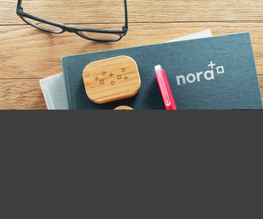 Logo trade corporate gift photo of: TWS earbuds in bamboo case